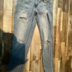 Refuge Men's Ripped Light Blue Skinny Jeans